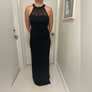Black elegant Ralph Laurent dress with neck design and tags, size 6.
